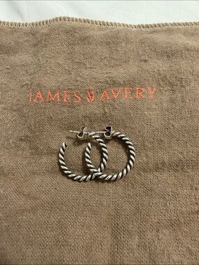 James Avery Silver Twisted Rope Hoop Earrings